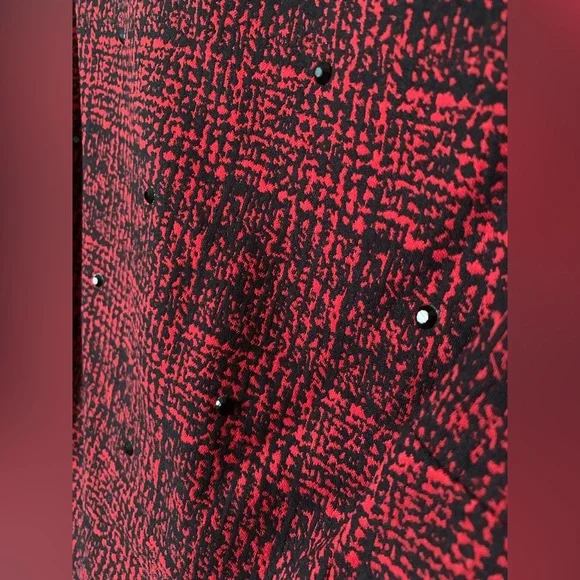 NWT - Calvin Klein - Burgundy with Black Embellishments Dress - Picture 3 of 5